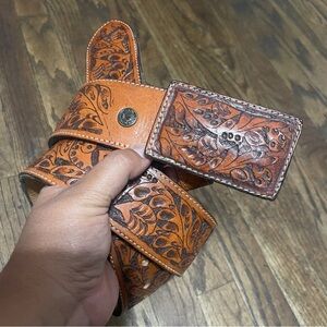 Hand Tooled Leather Belt